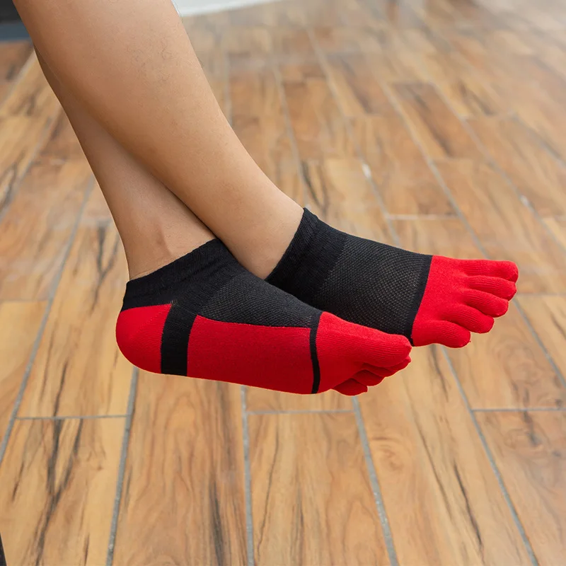 3 Pairs Five Finger Ankle Socks Cotton Men's Casual Mesh Breathable Comfortable No Show Socks With Toes thumbnail 2