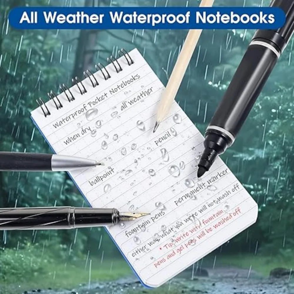 Waterproof Pocket Notebook Tactical Notepads Lined Pages Spiral Note Book Mini Memo Pad For Outdoor Home Office College School thumbnail 5