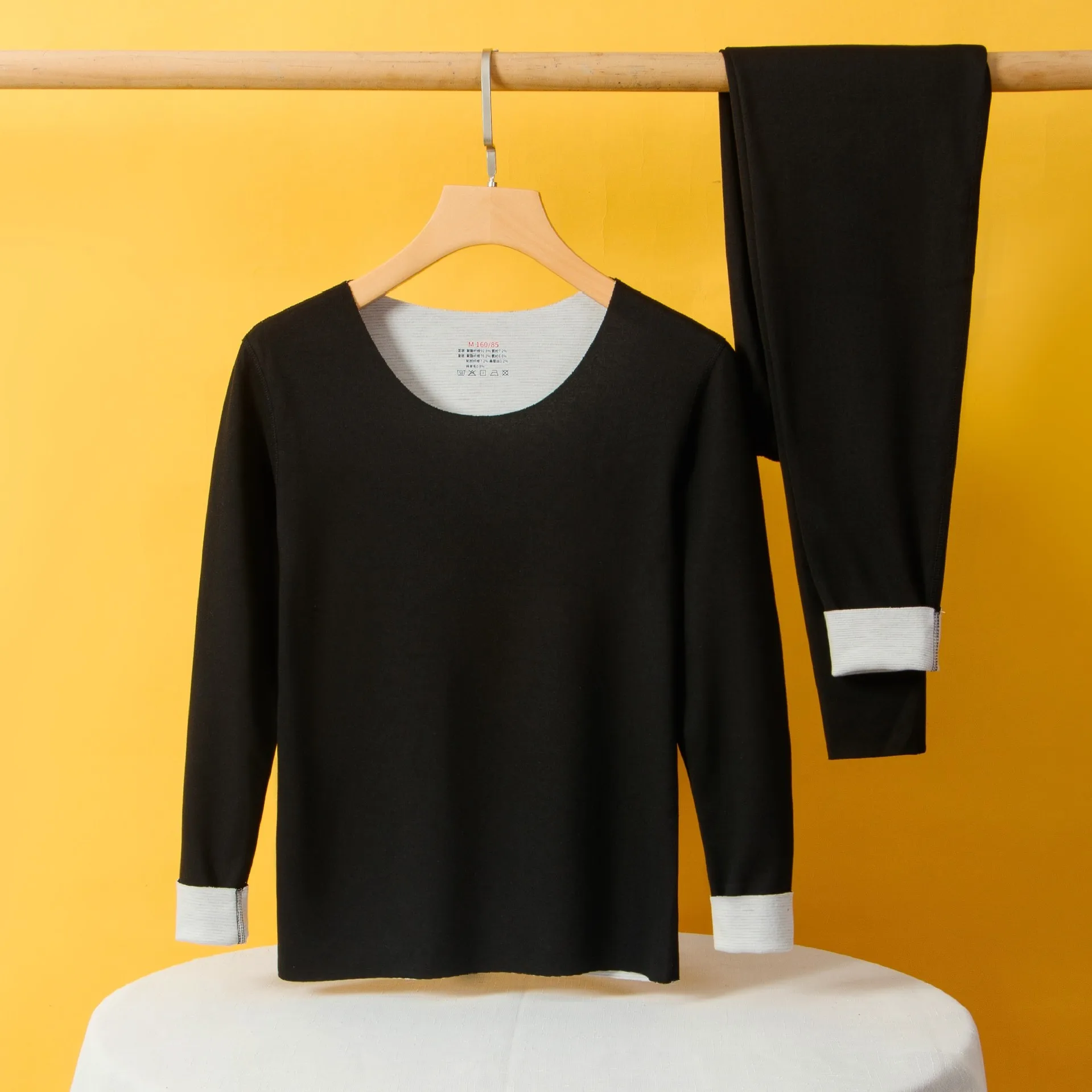 The New Cashmere Silk Thermal Underwear Set of Women's Non-marking Home Wear Wear Grinding Hair Fever Autumn Clothes and Pants thumbnail 6
