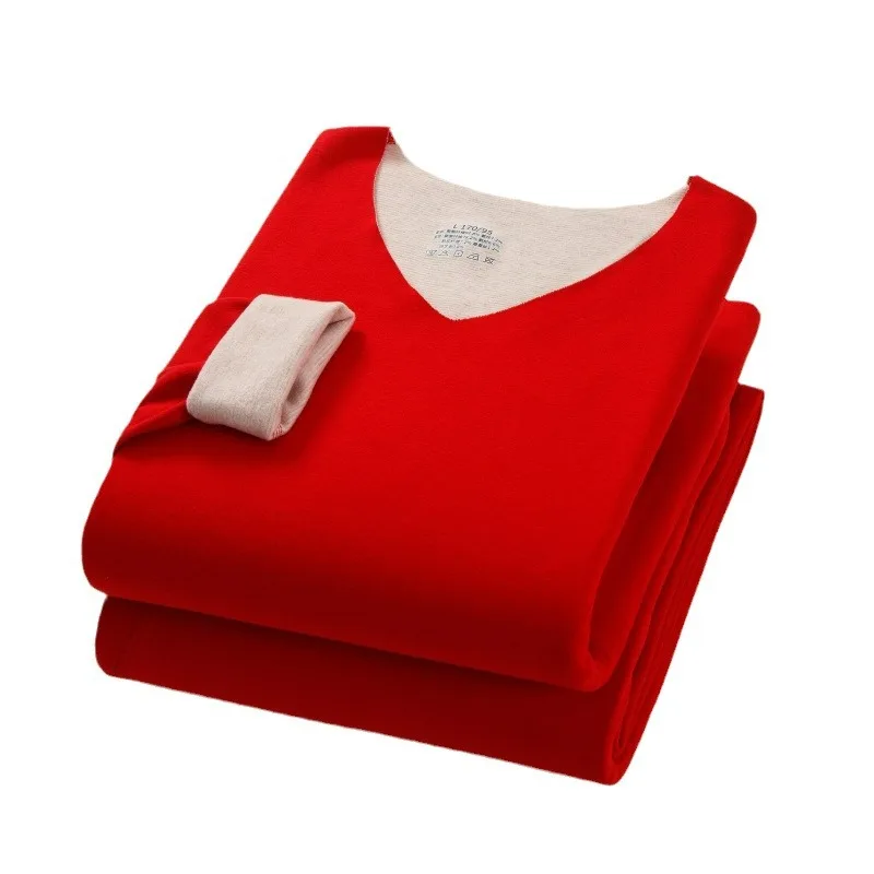 The New Cashmere Silk Thermal Underwear Set of Women's Non-marking Home Wear Wear Grinding Hair Fever Autumn Clothes and Pants thumbnail 5