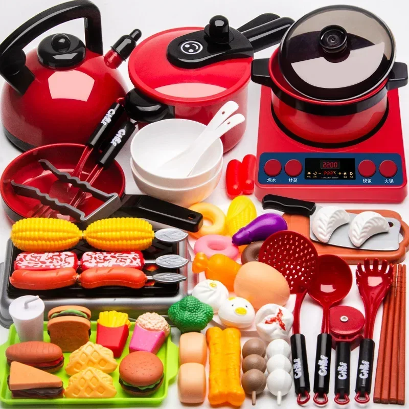 Set For Kids Girl Cooking Kitchen Toys Baby Cutting Fruit Cooking Kitchen Utensils Children's Simulation Education Pretend Play thumbnail 2