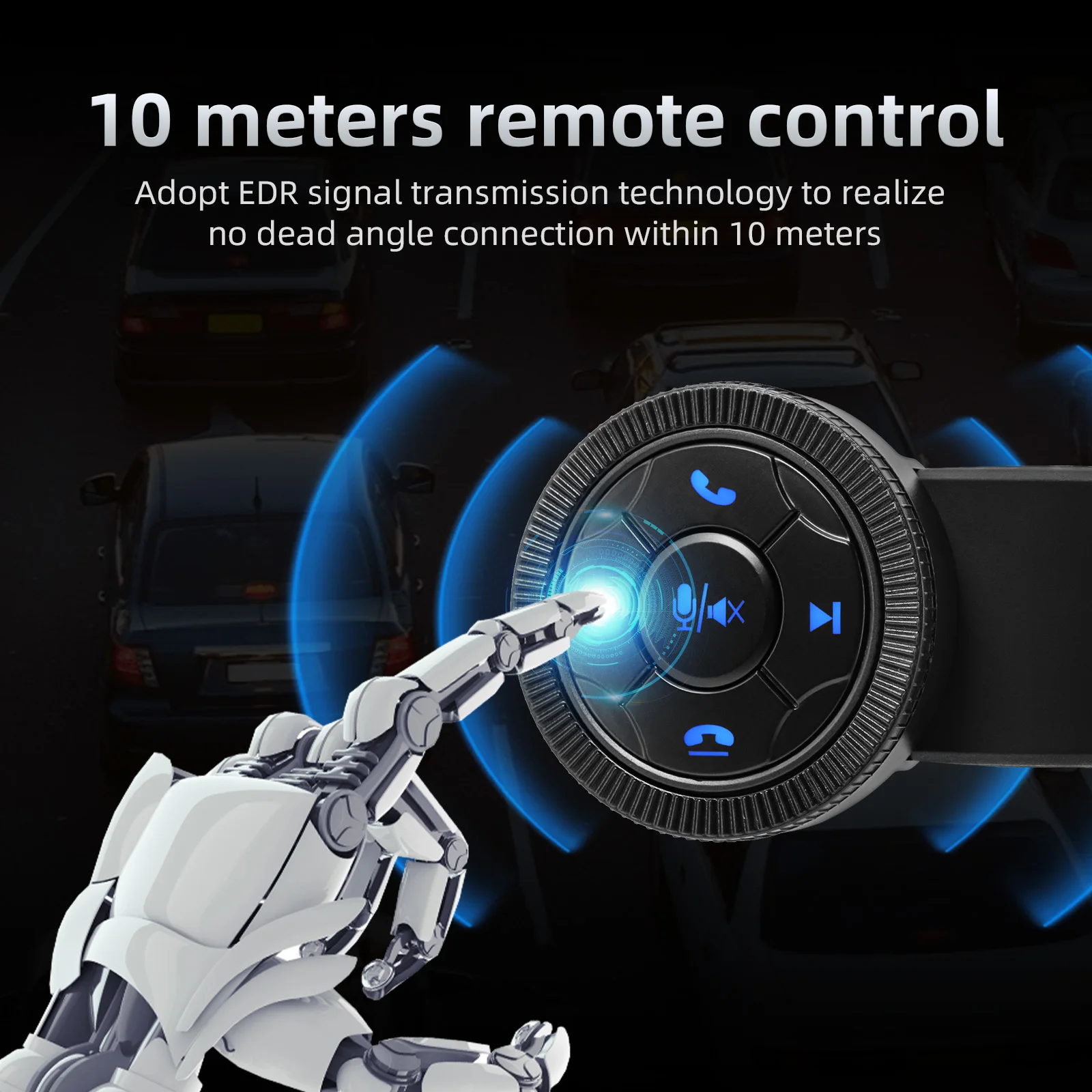 Wireless Steering Wheel Remote Control Buttons 6 Key Car Controller for Car Radio DVD GPS Multimedia Navigation Volume Adjuster thumbnail 5