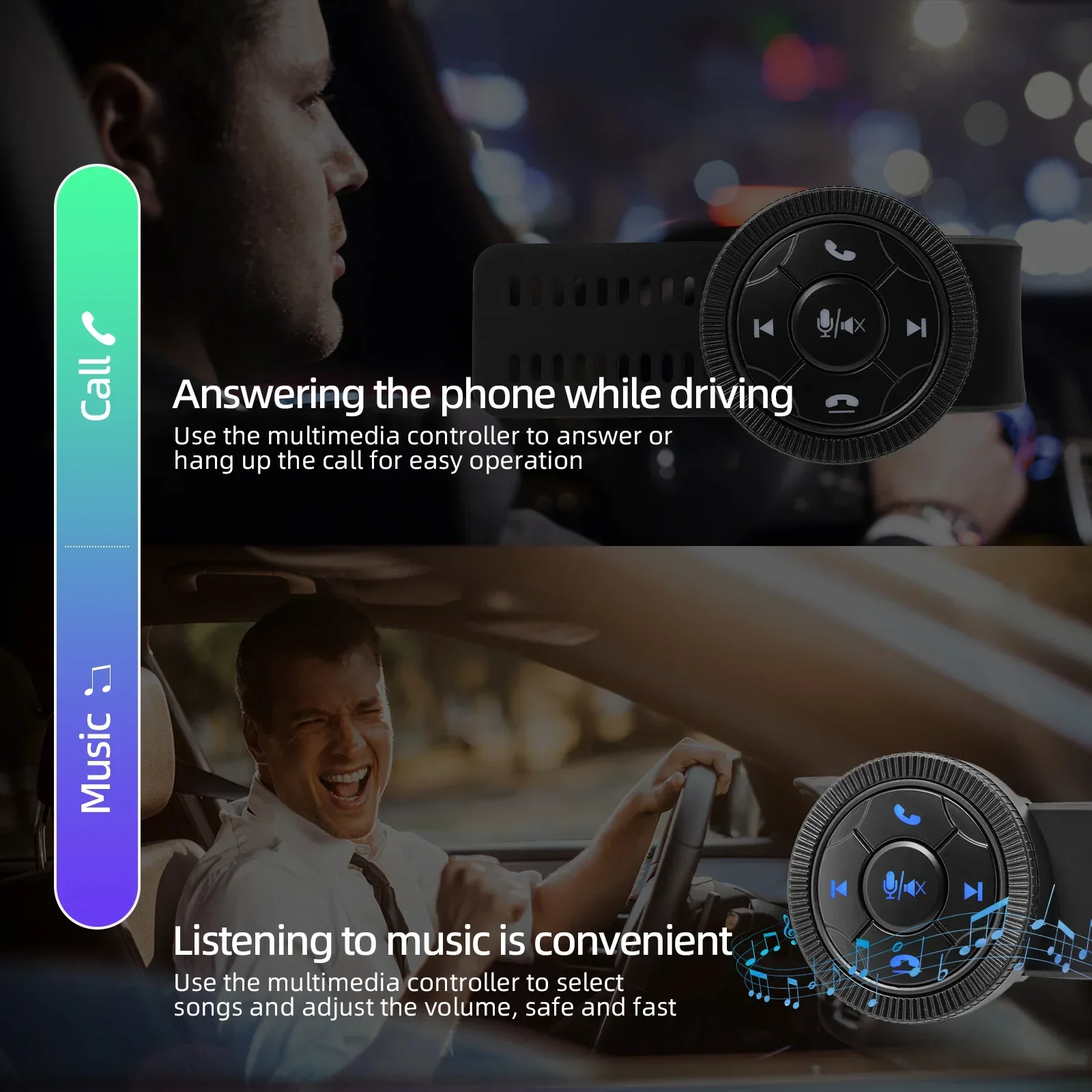 Wireless Steering Wheel Remote Control Buttons 6 Key Car Controller for Car Radio DVD GPS Multimedia Navigation Volume Adjuster thumbnail 3