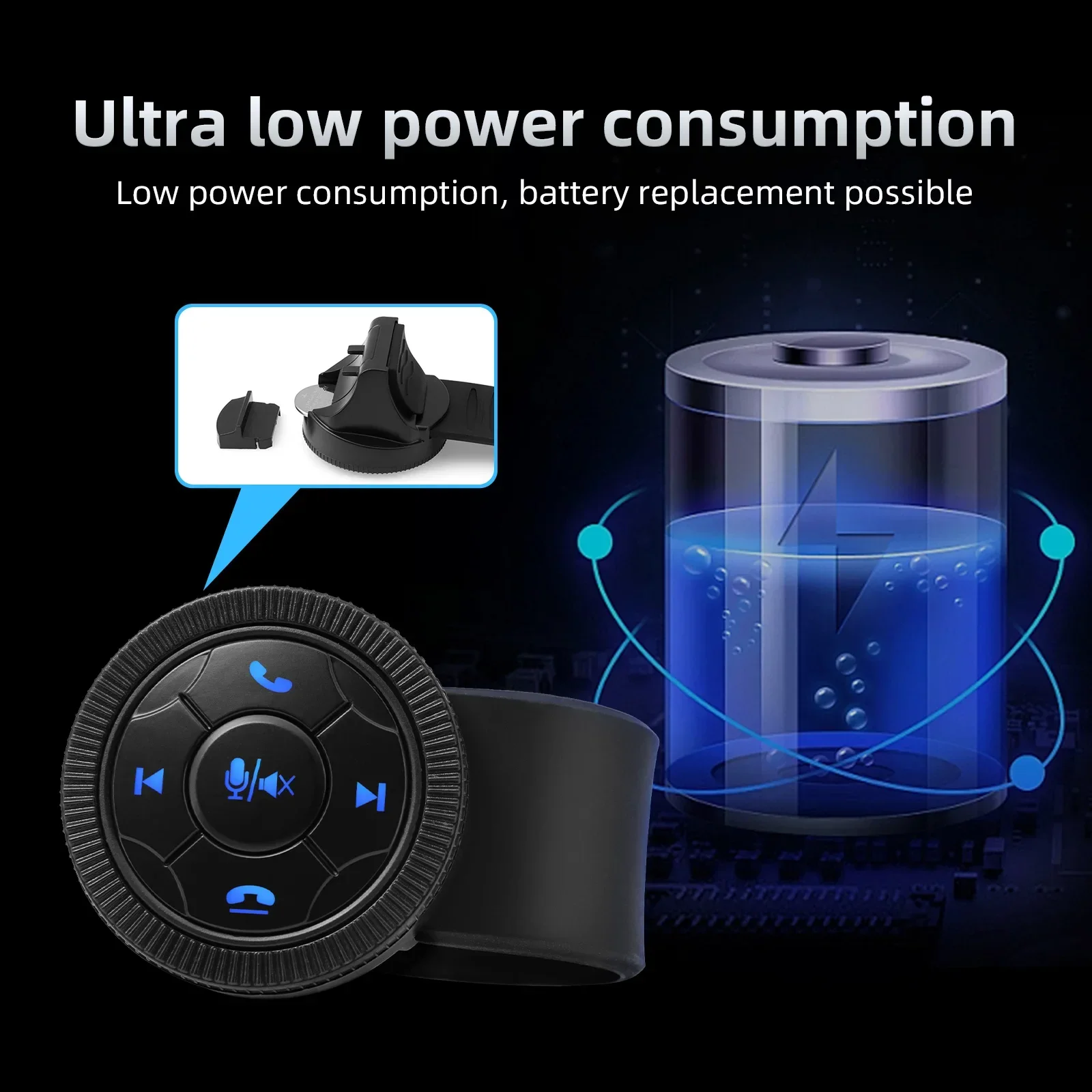 Wireless Steering Wheel Remote Control Buttons 6 Key Car Controller for Car Radio DVD GPS Multimedia Navigation Volume Adjuster thumbnail 4