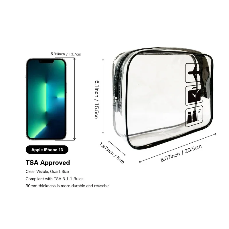 2025 Clear Makeup Cosmetic Bag Portable Travel Toiletry Pouch Transparent Waterproof Pouch Storage Home Travel Wash Kit Case thumbnail 6