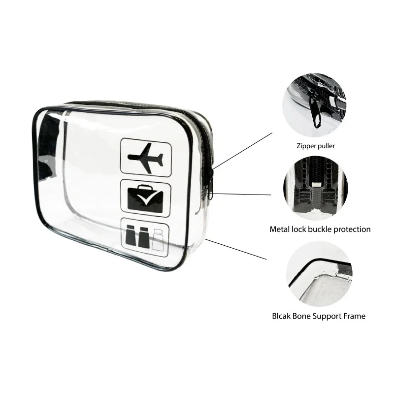 2025 Clear Makeup Cosmetic Bag Portable Travel Toiletry Pouch Transparent Waterproof Pouch Storage Home Travel Wash Kit Case thumbnail 2