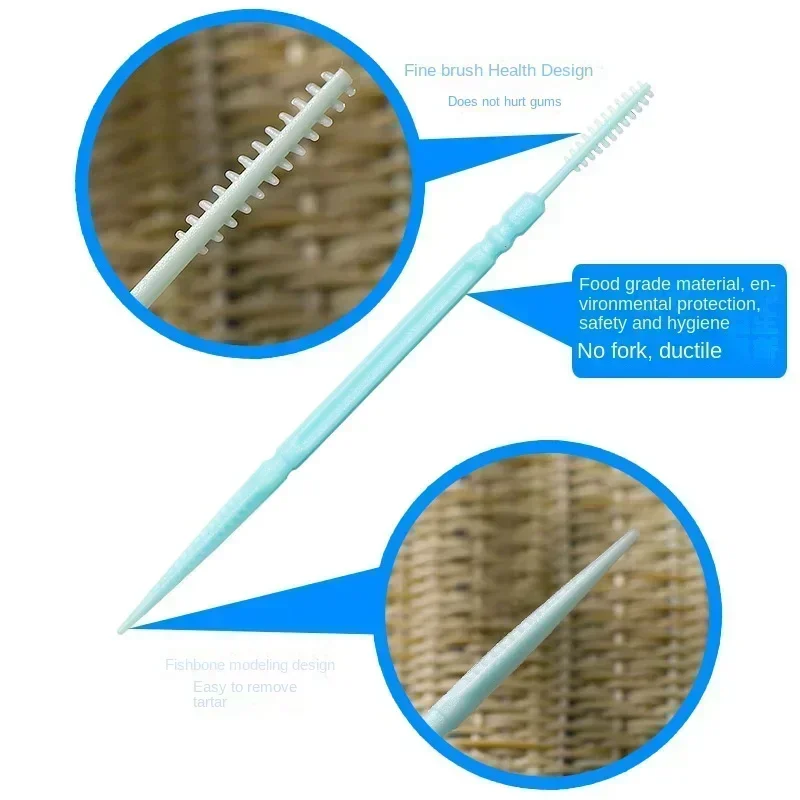 Interdental Silicone Brushes 200 Units Dental Toothpicks Brush Between Teeth Silicone Toothpicks With Thread Oral Cleaning Tools thumbnail 4