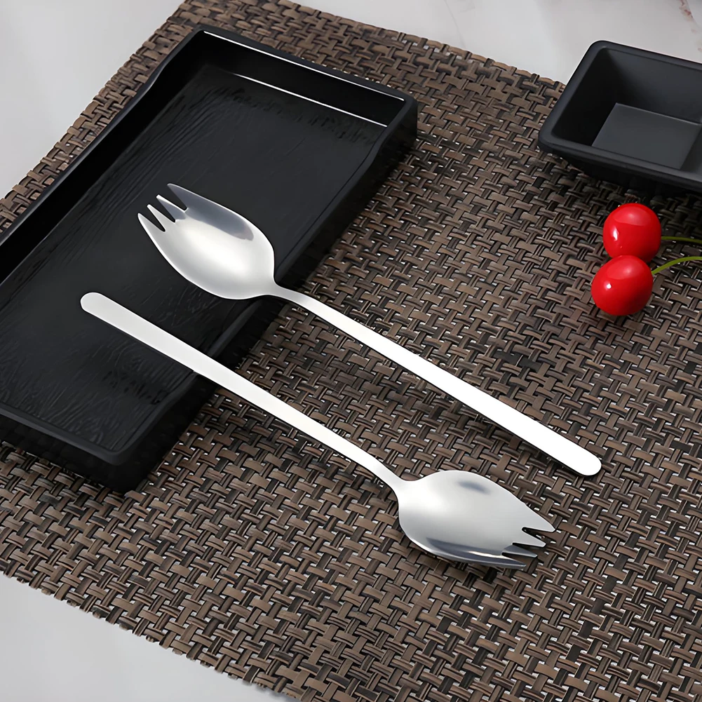 5-20Pcs Spork Long Handle Flatware Utensil Set Multipurpose Portable Noodle Fork for Dessert Ice Cream Salad thumbnail 5