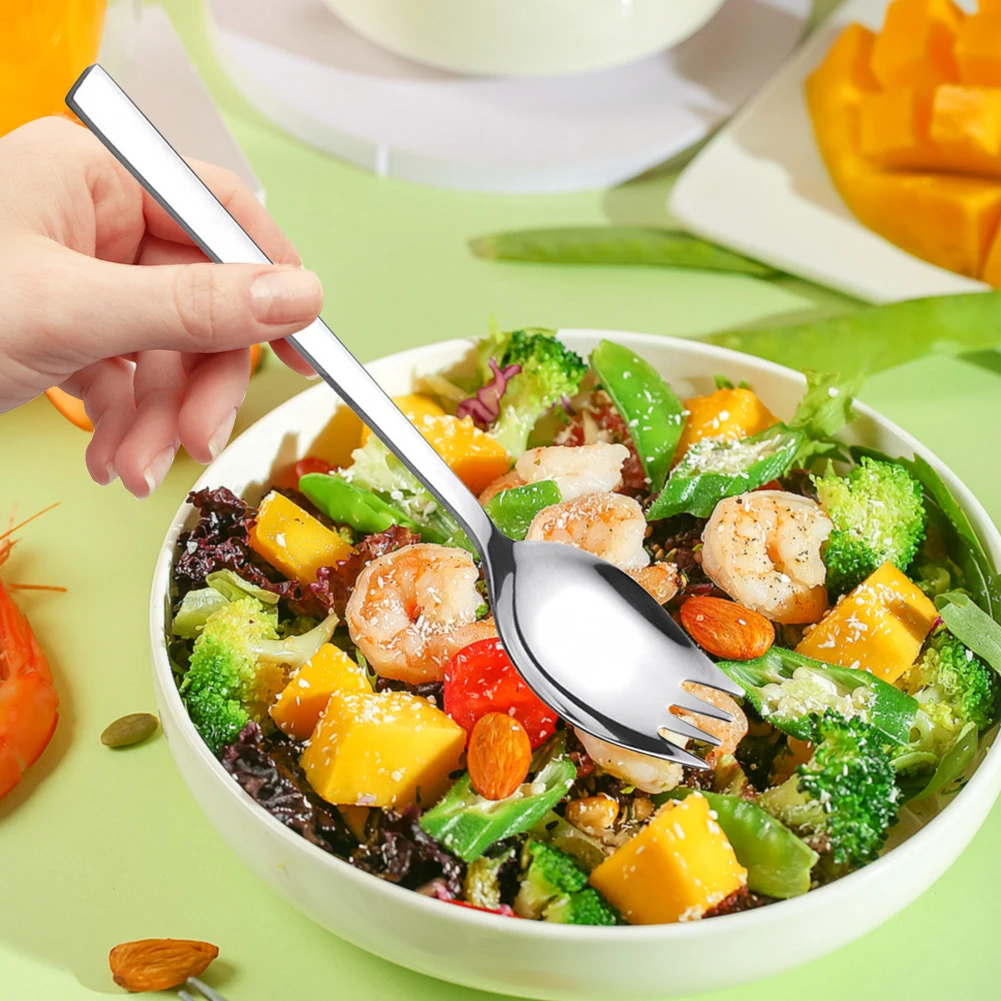 5-20Pcs Spork Long Handle Flatware Utensil Set Multipurpose Portable Noodle Fork for Dessert Ice Cream Salad thumbnail 4