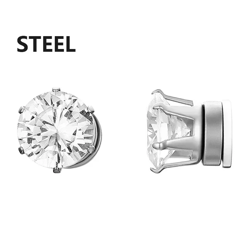 2PCS Magnetic Ear Clips Stud Earrings Non Piercing Strong Magnet Fake Piercing Women Men Jewelry Clip Earrings for Kids Girls thumbnail 6
