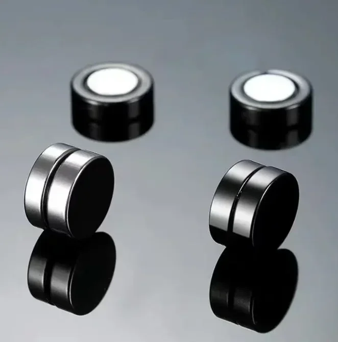 2PCS Magnetic Ear Clips Stud Earrings Non Piercing Strong Magnet Fake Piercing Women Men Jewelry Clip Earrings for Kids Girls thumbnail 3