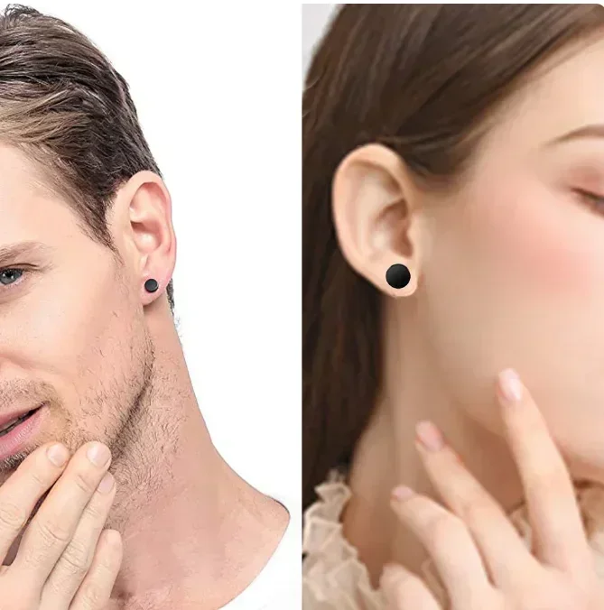 2PCS Magnetic Ear Clips Stud Earrings Non Piercing Strong Magnet Fake Piercing Women Men Jewelry Clip Earrings for Kids Girls thumbnail 4