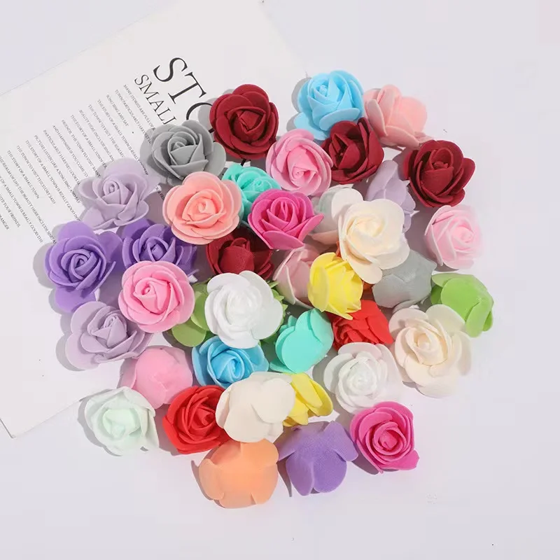 50~500Pcs 3.5cm PE Foam Rose Head Artificial Flower For Wedding Birthday Party Home Decor DIY Bear Rose Valentines Day Gifts thumbnail 4