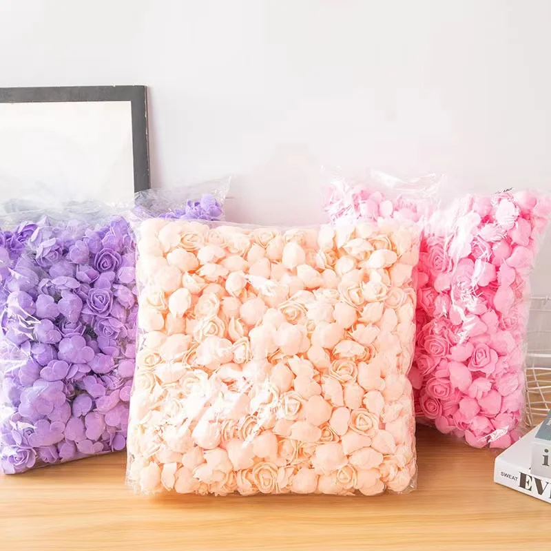 50~500Pcs 3.5cm PE Foam Rose Head Artificial Flower For Wedding Birthday Party Home Decor DIY Bear Rose Valentines Day Gifts thumbnail 6