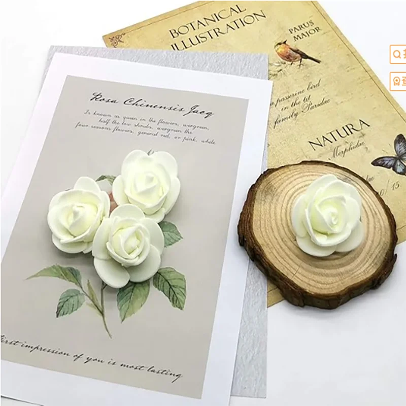 50~500Pcs 3.5cm PE Foam Rose Head Artificial Flower For Wedding Birthday Party Home Decor DIY Bear Rose Valentines Day Gifts thumbnail 3