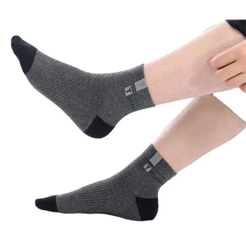 5Pairs Bamboo Fiber Summer Spring Men Socks Breathable Cotton Sports Sock Breathable Deodorant Business Socks Plus Size 39-45 thumbnail 5