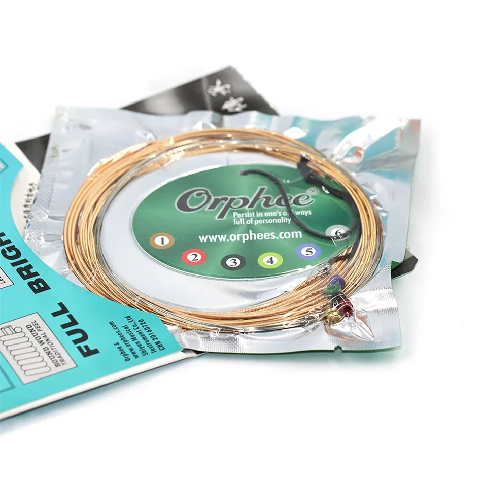 Orphee High Quality QA Series Medium Super Light Extra Light Acoustic Guitar Strings 85/15 Bronze Color End-Ball thumbnail 2