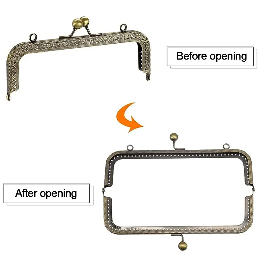 Purse Clasp Frame Bag Kiss Clasp Lock Metal Purse Frame for DIY Craft Purse Bag Making thumbnail 2