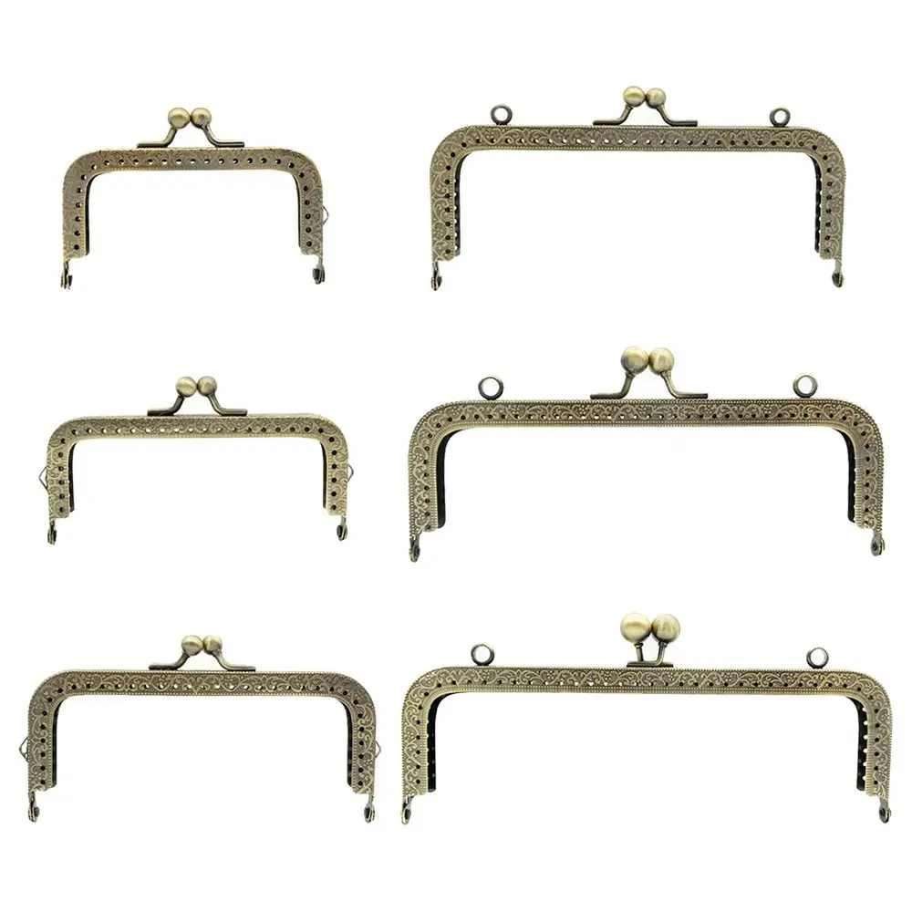 Purse Clasp Frame Bag Kiss Clasp Lock Metal Purse Frame for DIY Craft Purse Bag Making thumbnail 5