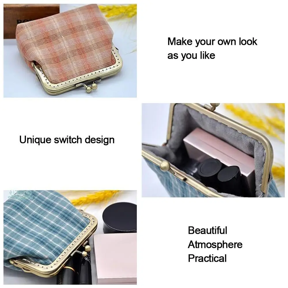 Purse Clasp Frame Bag Kiss Clasp Lock Metal Purse Frame for DIY Craft Purse Bag Making thumbnail 4