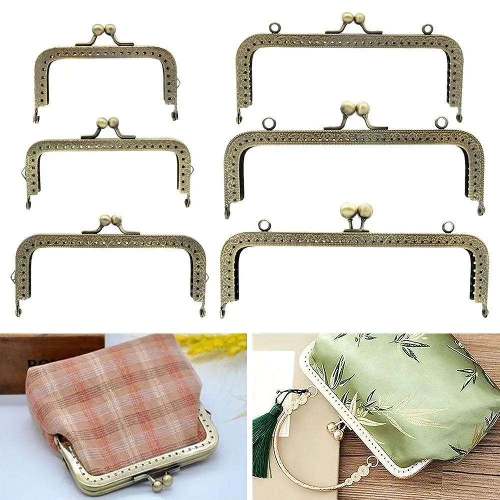 Purse Clasp Frame Bag Kiss Clasp Lock Metal Purse Frame for DIY Craft Purse Bag Making thumbnail 3