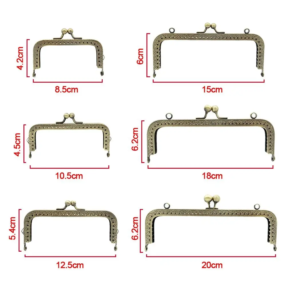 Purse Clasp Frame Bag Kiss Clasp Lock Metal Purse Frame for DIY Craft Purse Bag Making thumbnail 6