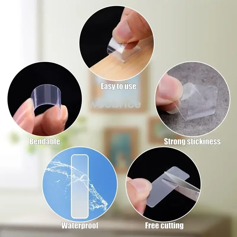 Double Sided Adhesive Tape Nano Reusable Super Strong Transparent Wall Stickers WaterProof Widely Used Wall Mount Sticker thumbnail 5