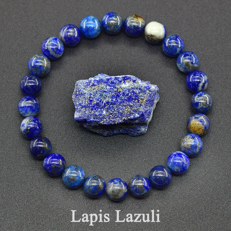 Original Reiki Blue Apatite Beads Bracelet Men Women Natural Lapis Lazuli Amethyst Yellow Tiger Eye Stone Beads Bracelet Jewelry thumbnail 5