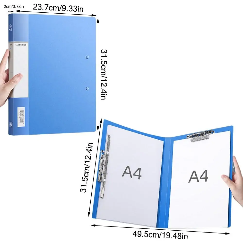 A4 Thickened File Folder Long Double Clips Archives Binder Multifunctional Students Test Paper Storage Organizer School Office thumbnail 6