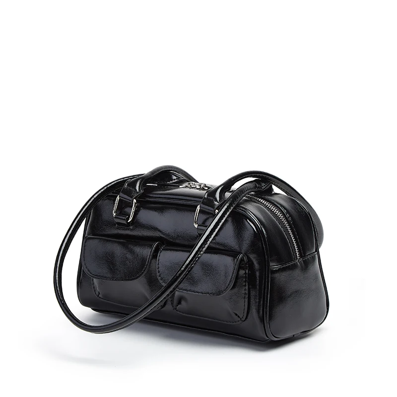 New Women's Bag Bowling Bag 2024 New Niche Joker Boston Bag Tote Bag Underarm Shoulder Bag thumbnail 4