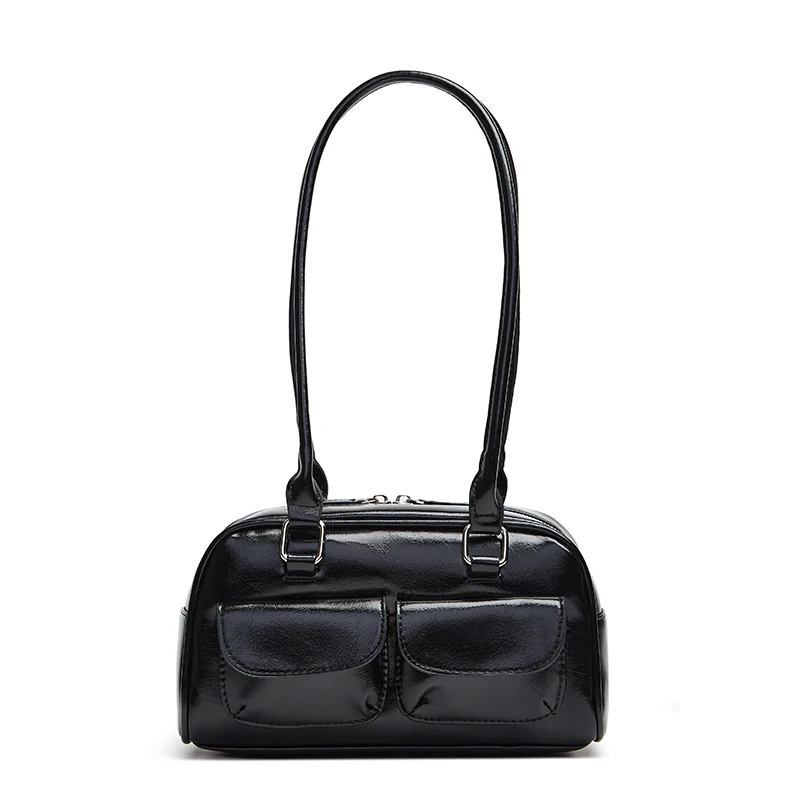 New Women's Bag Bowling Bag 2024 New Niche Joker Boston Bag Tote Bag Underarm Shoulder Bag thumbnail 2