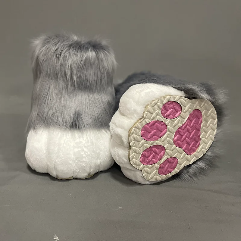 Fursuit feet paw shoes kit plush furry boots fursuit costume paw shoes halloween accessories cosplay costume Comic Exhibition thumbnail 5