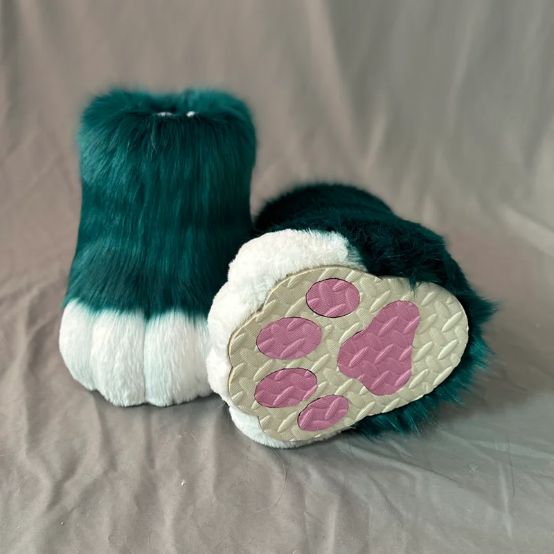 Fursuit feet paw shoes kit plush furry boots fursuit costume paw shoes halloween accessories cosplay costume Comic Exhibition thumbnail 4