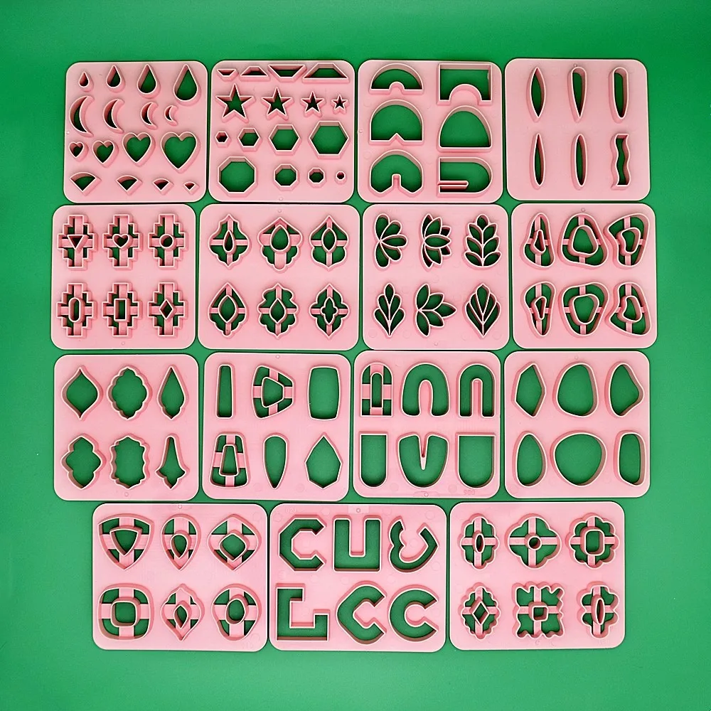 SNASAN Different Shapes Polymer Clay Earrings Cutter Mold Geometry Clay Mould Polymer DIY Clay Jewelry Tool