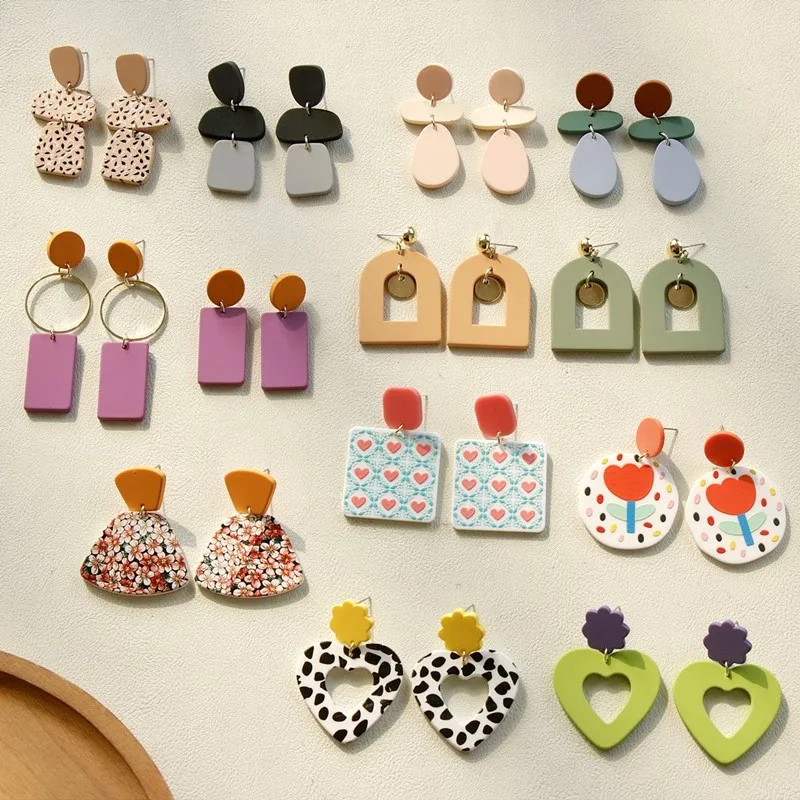 SNASAN Different Shapes Polymer Clay Earrings Cutter Mold Geometry Clay Mould Polymer DIY Clay Jewelry Tool thumbnail 2