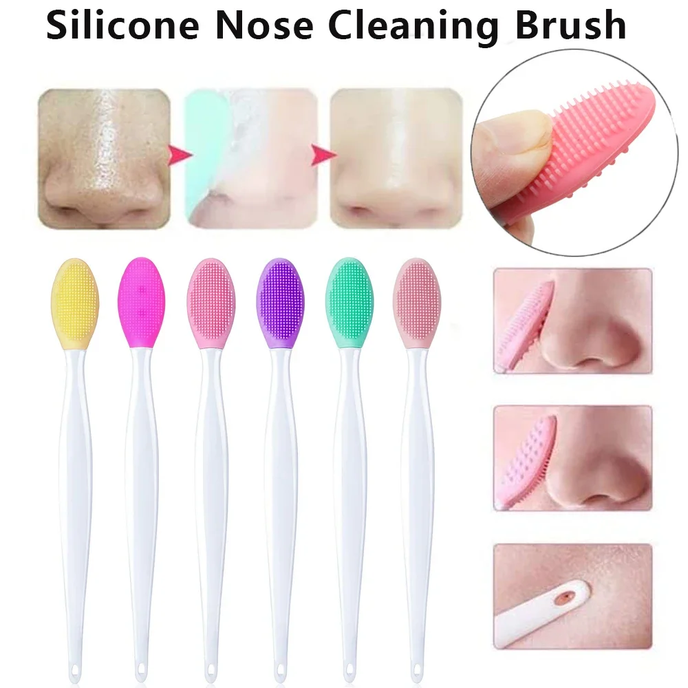 1PC/4PCS  Beauty Skin Care Wash Face Silicone Brush Exfoliating Nose Clean Blackhead Removal Brushes Tools With Replacement Head thumbnail 3