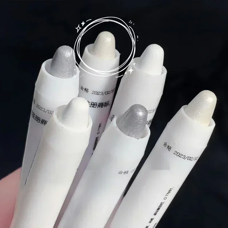 Matte White Lying Silkworm Highlighter Pen Pearlescent Eyeshadow Stick Brightening Pearl Eyeliner Waterproof Glitter Eye Shadow thumbnail 4