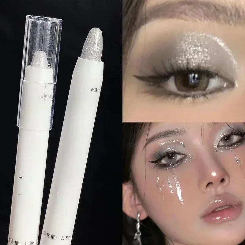 Matte White Lying Silkworm Highlighter Pen Pearlescent Eyeshadow Stick Brightening Pearl Eyeliner Waterproof Glitter Eye Shadow thumbnail 2