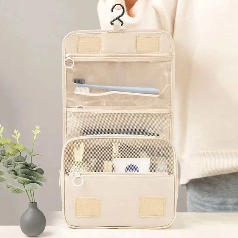 High Quality Travel Makeup Bag Waterproof Toiletries Organizer  Women Neceser Bathroom Hook Wash Pouch Hook Makeup Storage Bag thumbnail 2