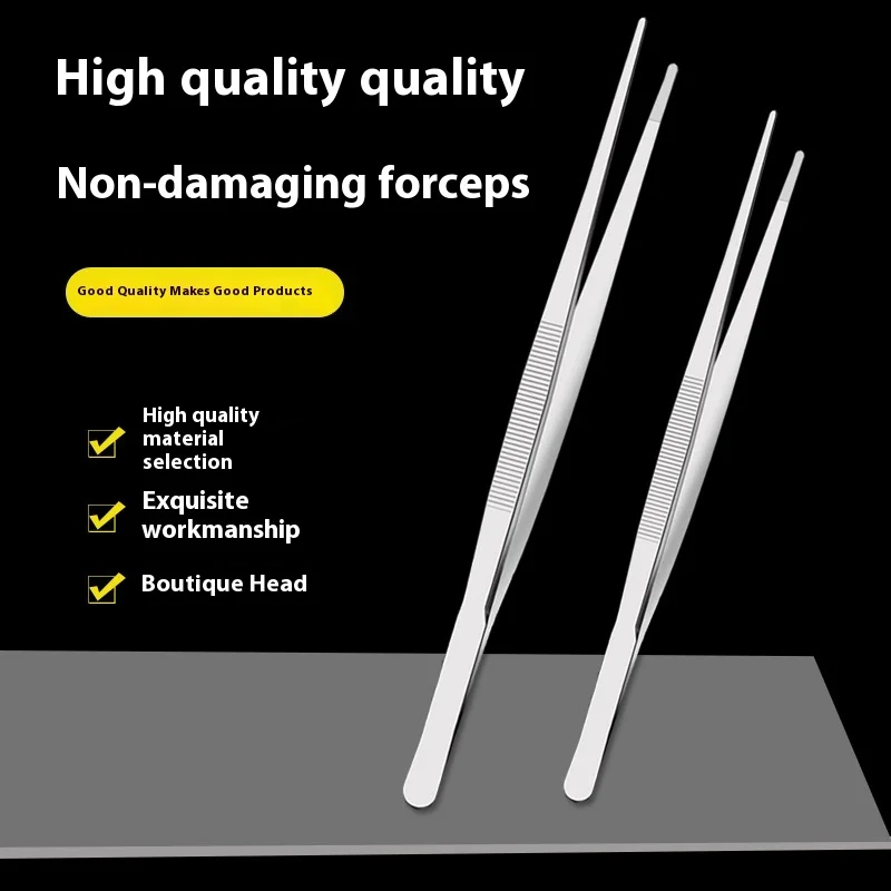 JUSTLANG Medical Tissue Forceps Thickening Stainless Steel Toothed Forceps Hook Dressing Tweezers Straight Elbow Clamp Forceps thumbnail 6