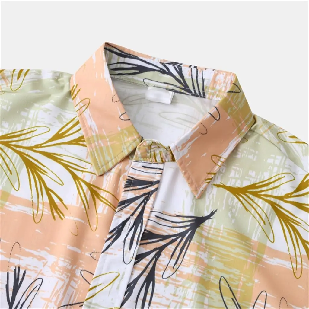 2024 Men Sets Print Patchwork Lapel Short Sleeve Casual Shirt Beach Shorts Summer Streetwear Vacation Hawaiian Suits Men S-5XL thumbnail 5
