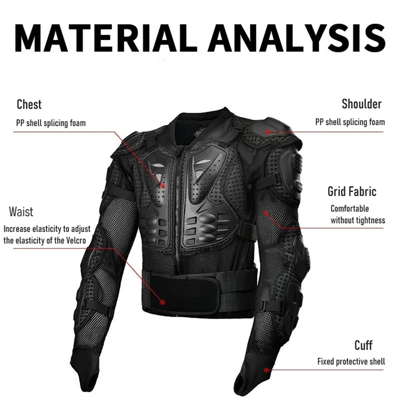 Unisex Motorcycle Jacket Durable And Comfortable Riding Protective Gears Outdoor Sports Motocross Equipment Motor Body Guard thumbnail 4