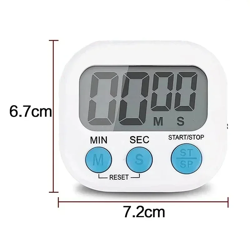 Mini Digital Kitchen Timer Big Digits Loud Alarm Magnetic Backing Stand with Large LCD Display for Cooking Baking Sports Games thumbnail 2