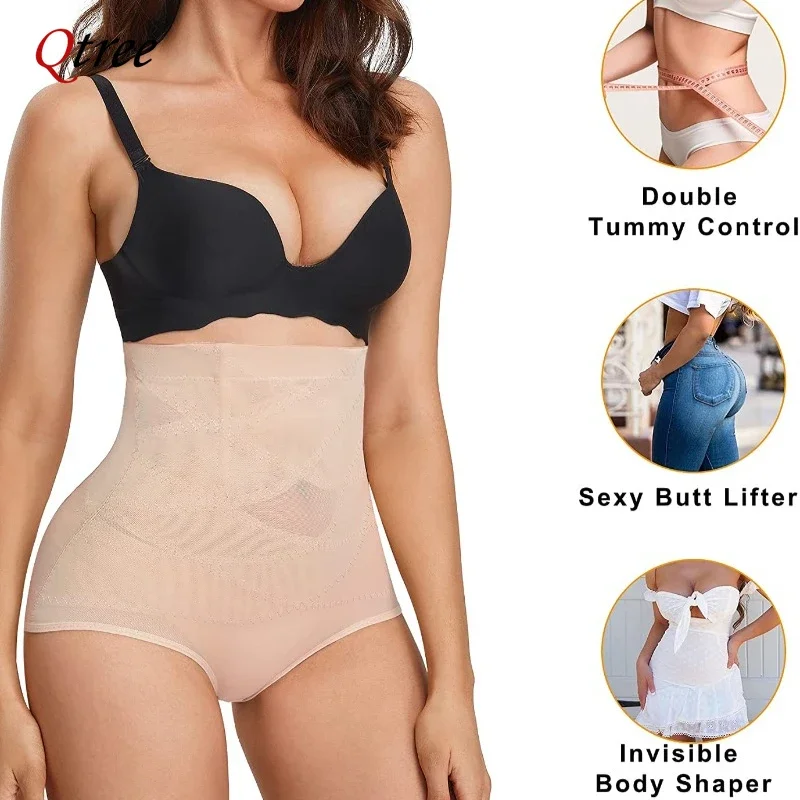 Qtree Plus Size Shapewear for Women Tummy Control Butt Lifting Panties Waist Trainer Body Shaper Panty Seamless Belly Underwear thumbnail 4