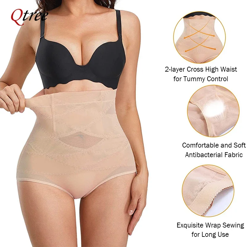Qtree Plus Size Shapewear for Women Tummy Control Butt Lifting Panties Waist Trainer Body Shaper Panty Seamless Belly Underwear thumbnail 3