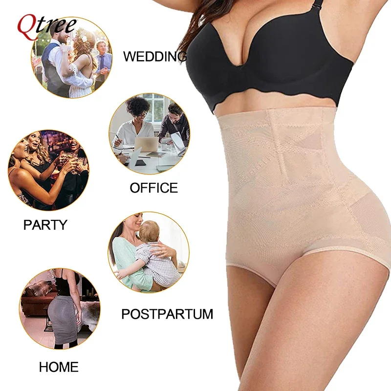 Qtree Plus Size Shapewear for Women Tummy Control Butt Lifting Panties Waist Trainer Body Shaper Panty Seamless Belly Underwear thumbnail 6