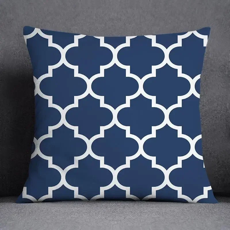 45x45CM Cushion Cover Geometric Pattern Polyester Blue Grey Pillowcase Upholstery Sofa Cushion Throw Pillow Home Decor Pillowcas thumbnail 6