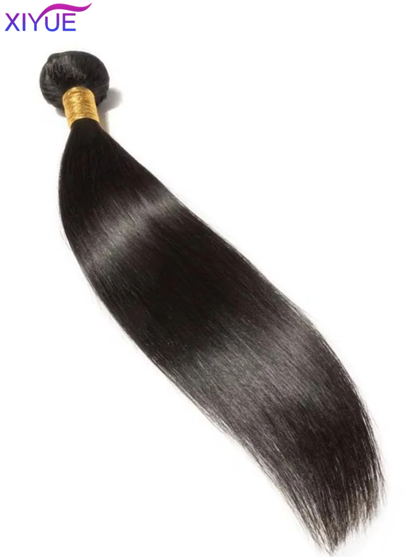 XIYUE synthetic Straight Hair Brazilian Straight Weave Bundles Natural Black Bundles Remy Hair Double Weft Bulk Braiding Hair thumbnail 4