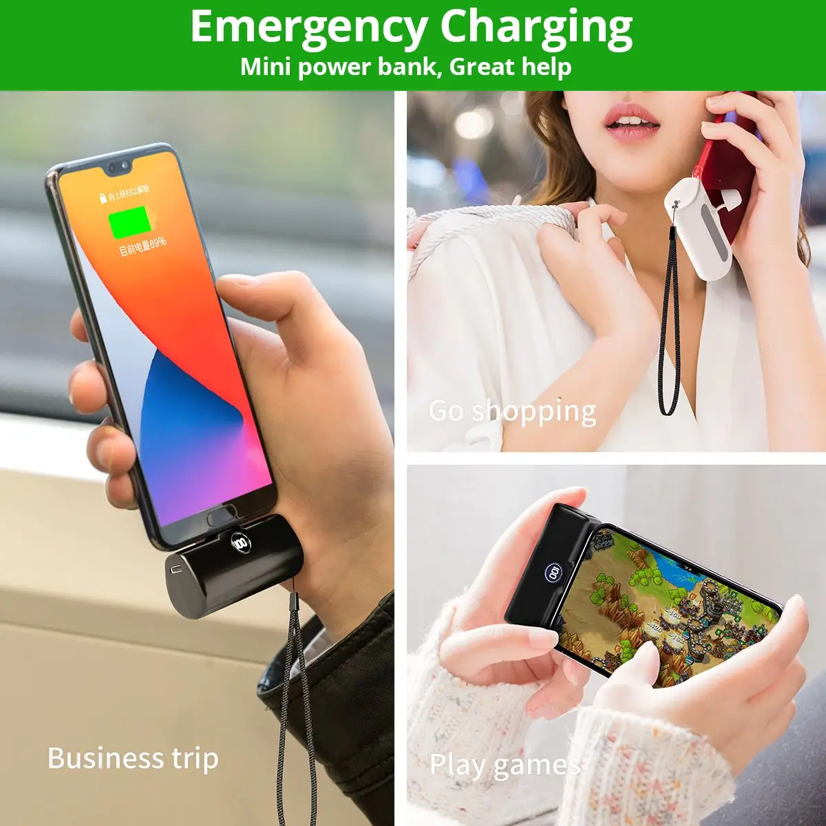 Fast Charge Portable Charger for iPhone Samsung Xiaomi Compact External Spare Battery Built-in Plug PD Fast Charging Power Bank thumbnail 2