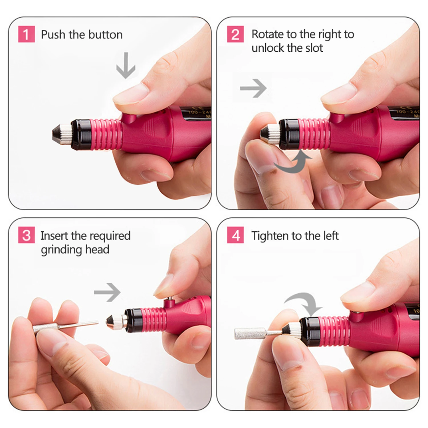 Electric Nail Sander Set Nail Drill Machine Grinding Equipment Milling Cutter For Manicure Pedicure Strong Polishing Tools thumbnail 3